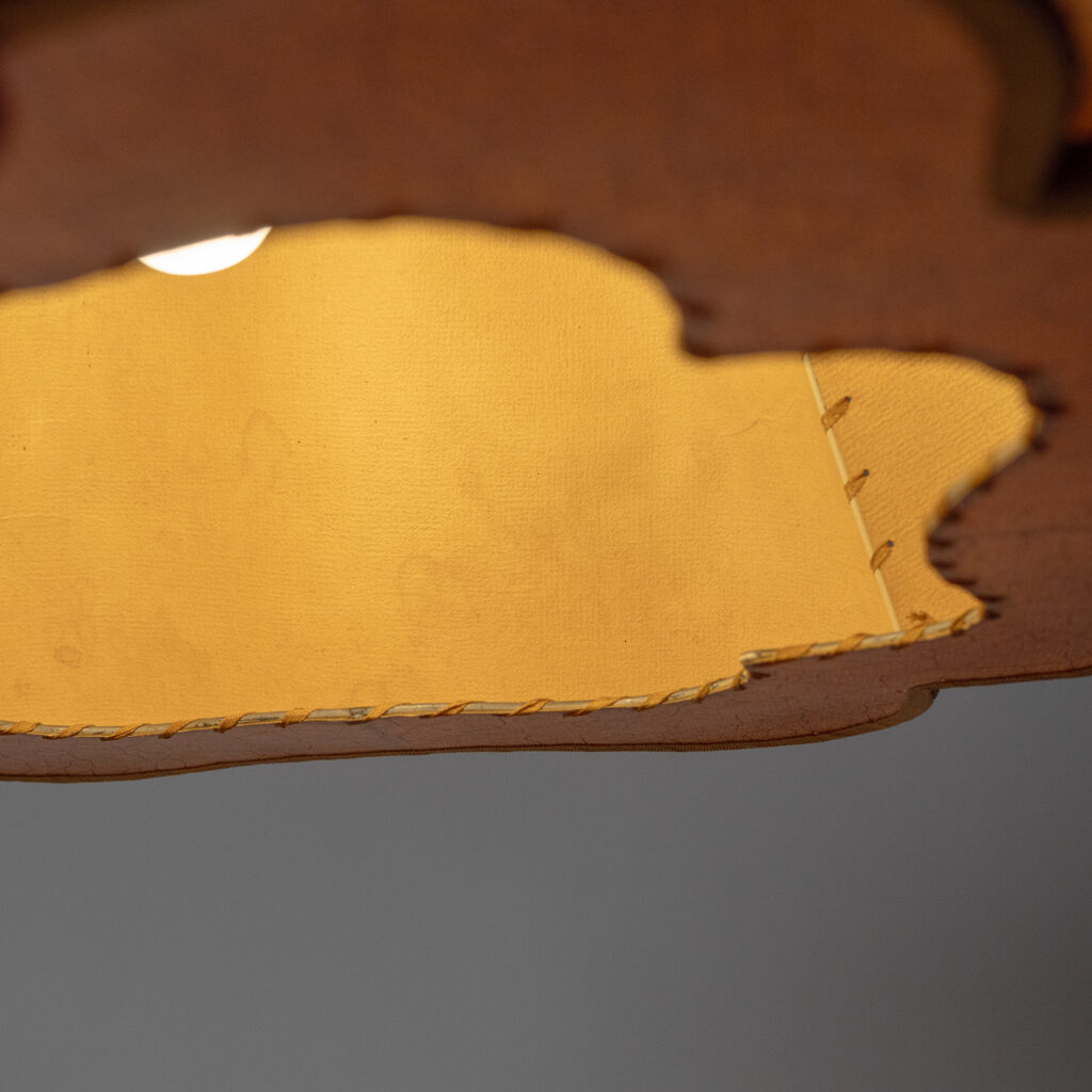 Austrian Parchment Paper Pendant, 1940s