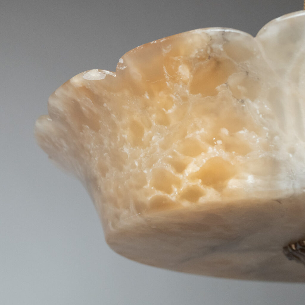 Alabaster And Brass Chandelier, circa 1930