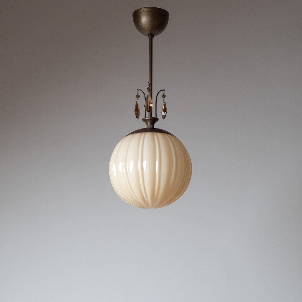 Christian Bergh Ivory Glass Pendant, 1930s