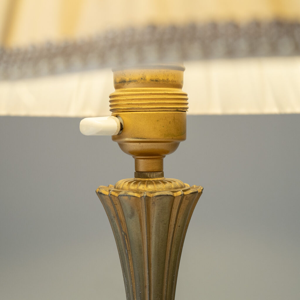 Swedish Brass And Alabaster Table Lamp, 1930s