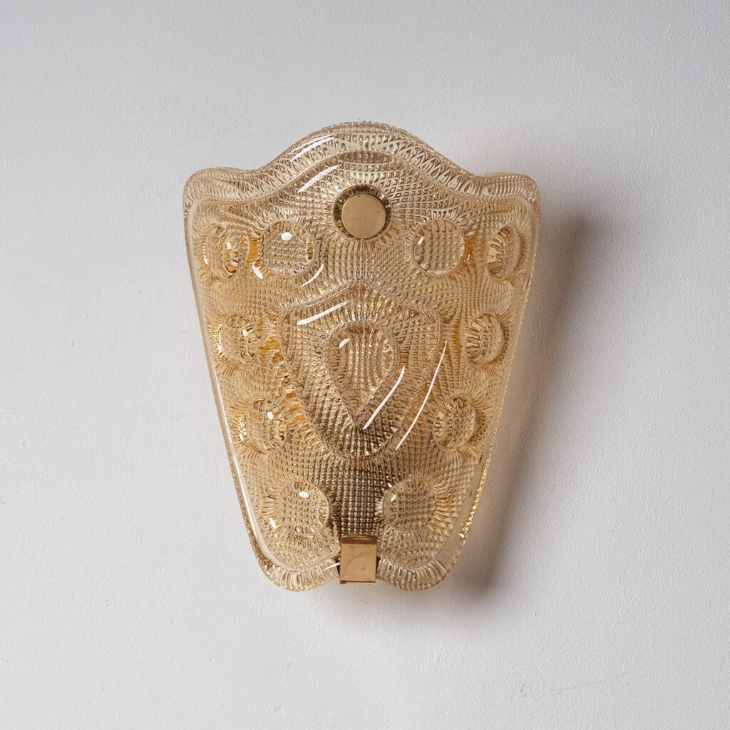 Orrefors Amber Glass Sconces, 1950s