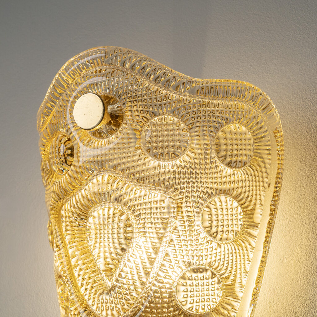 Orrefors Amber Glass Sconces, 1950s