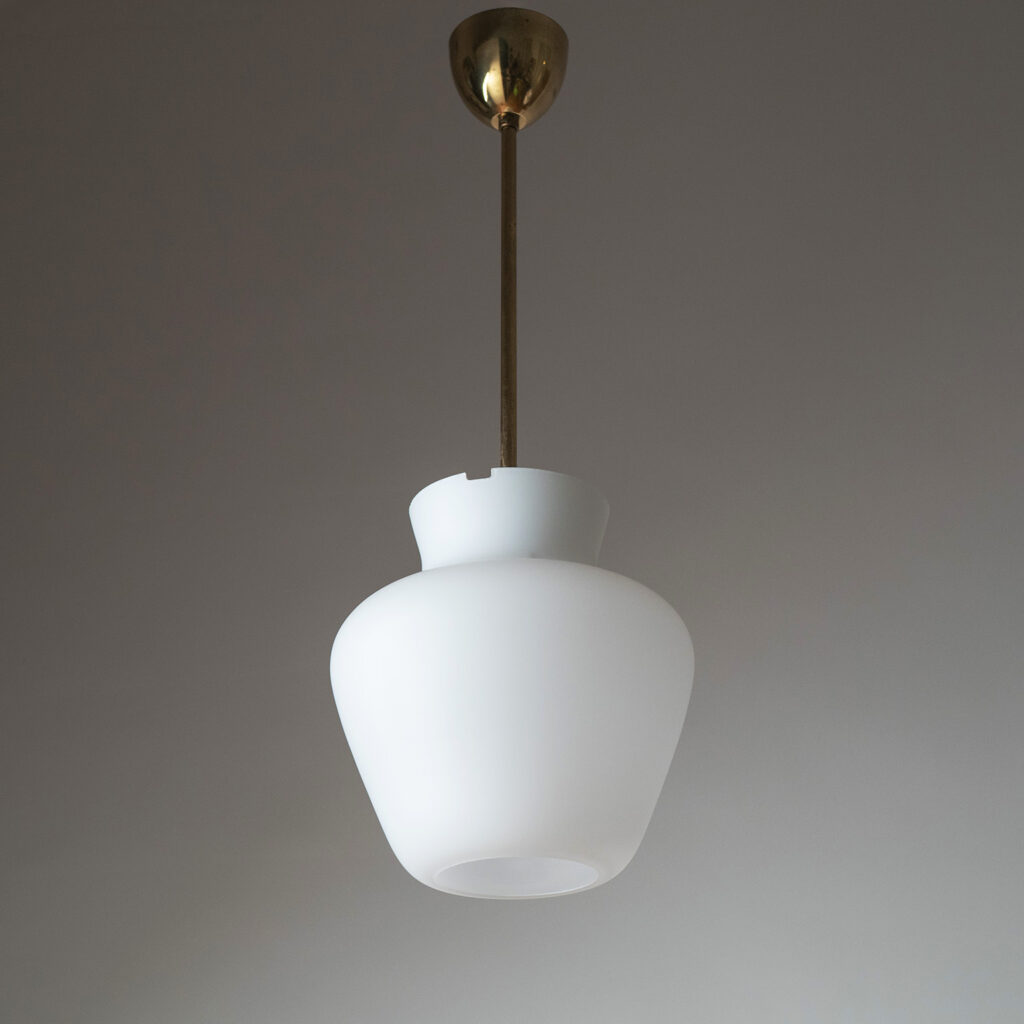 Swedish Satin Glass Pendants, circa 1950
