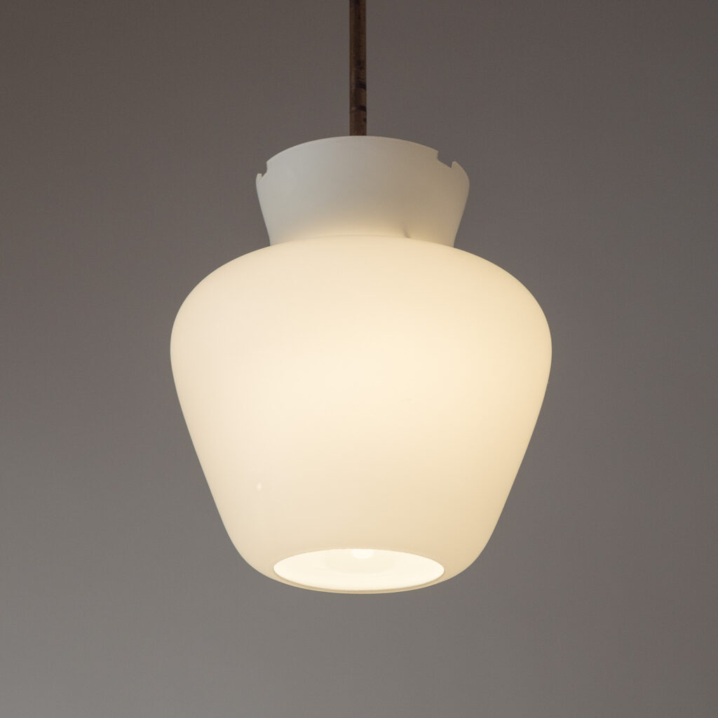 Swedish Satin Glass Pendants, circa 1950