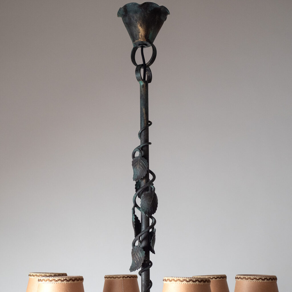 Harald Notini Böhlmarks Wrought Iron Chandelier, 1936