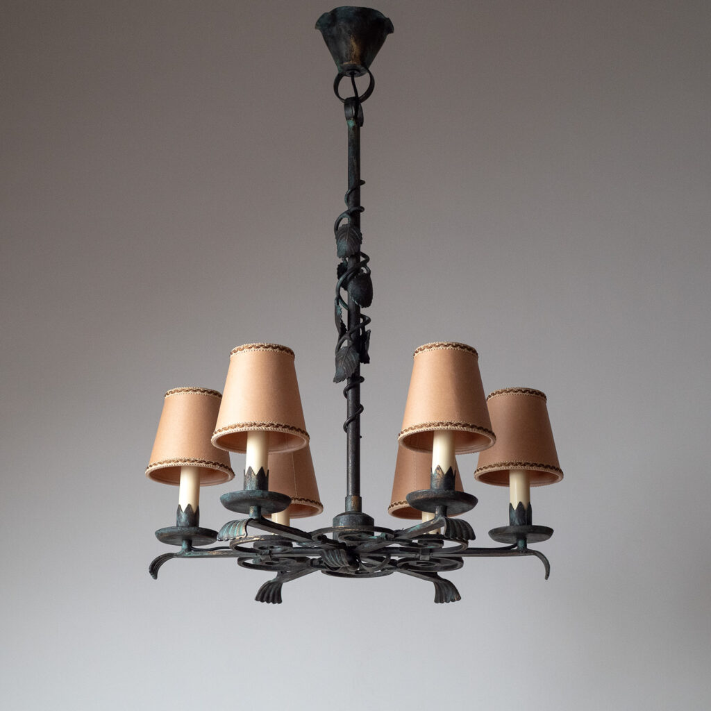 Harald Notini Böhlmarks Wrought Iron Chandelier, 1936