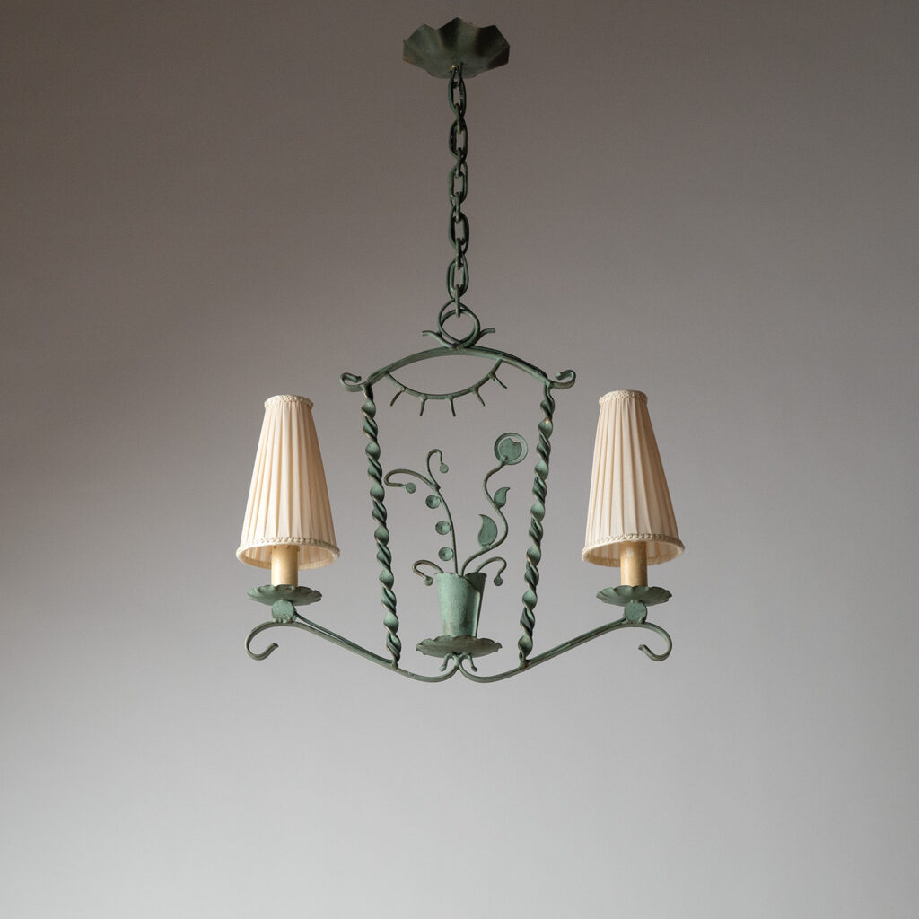 Bjerkås Painted Iron Pendant, 1940s