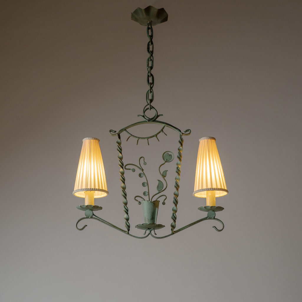 Bjerkås Painted Iron Pendant, 1940s