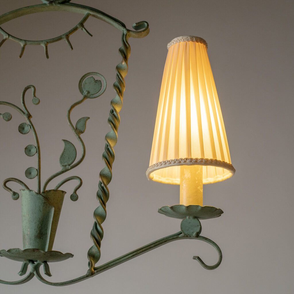 Bjerkås Painted Iron Pendant, 1940s