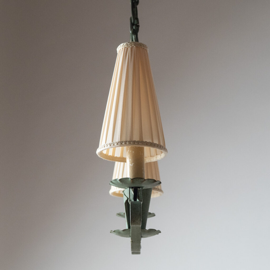 Bjerkås Painted Iron Pendant, 1940s