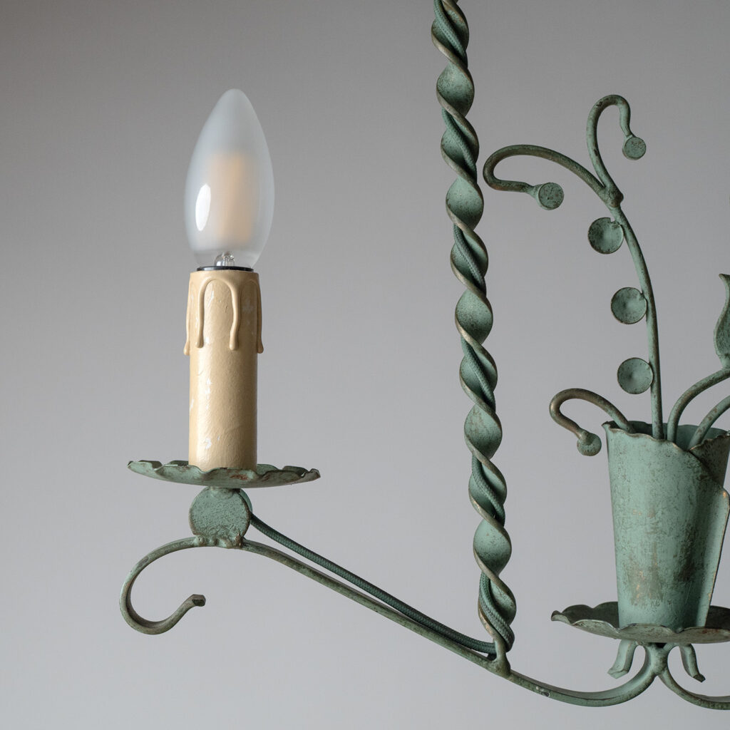 Bjerkås Painted Iron Pendant, 1940s