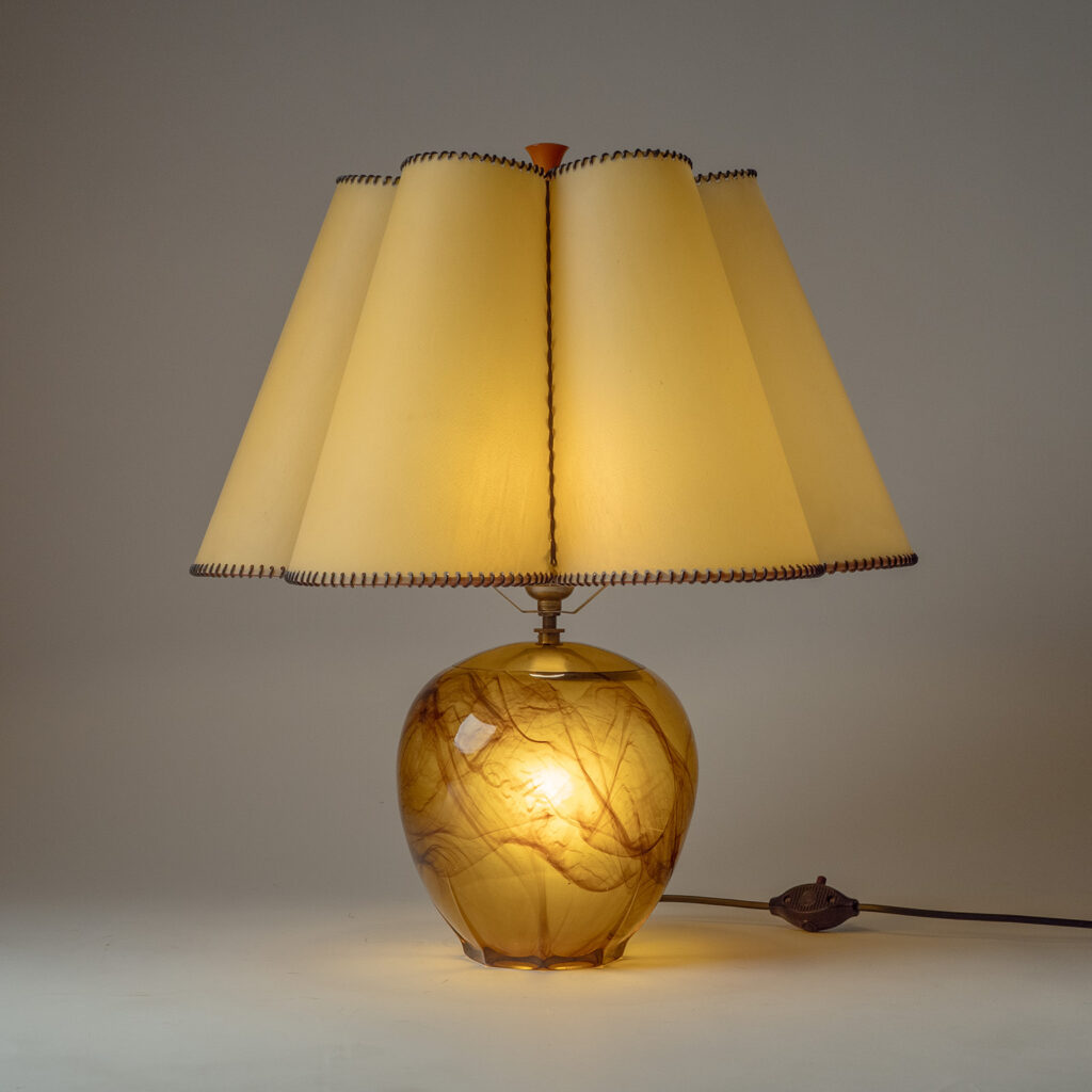 Austrian Glass Table Lamp, 1940s