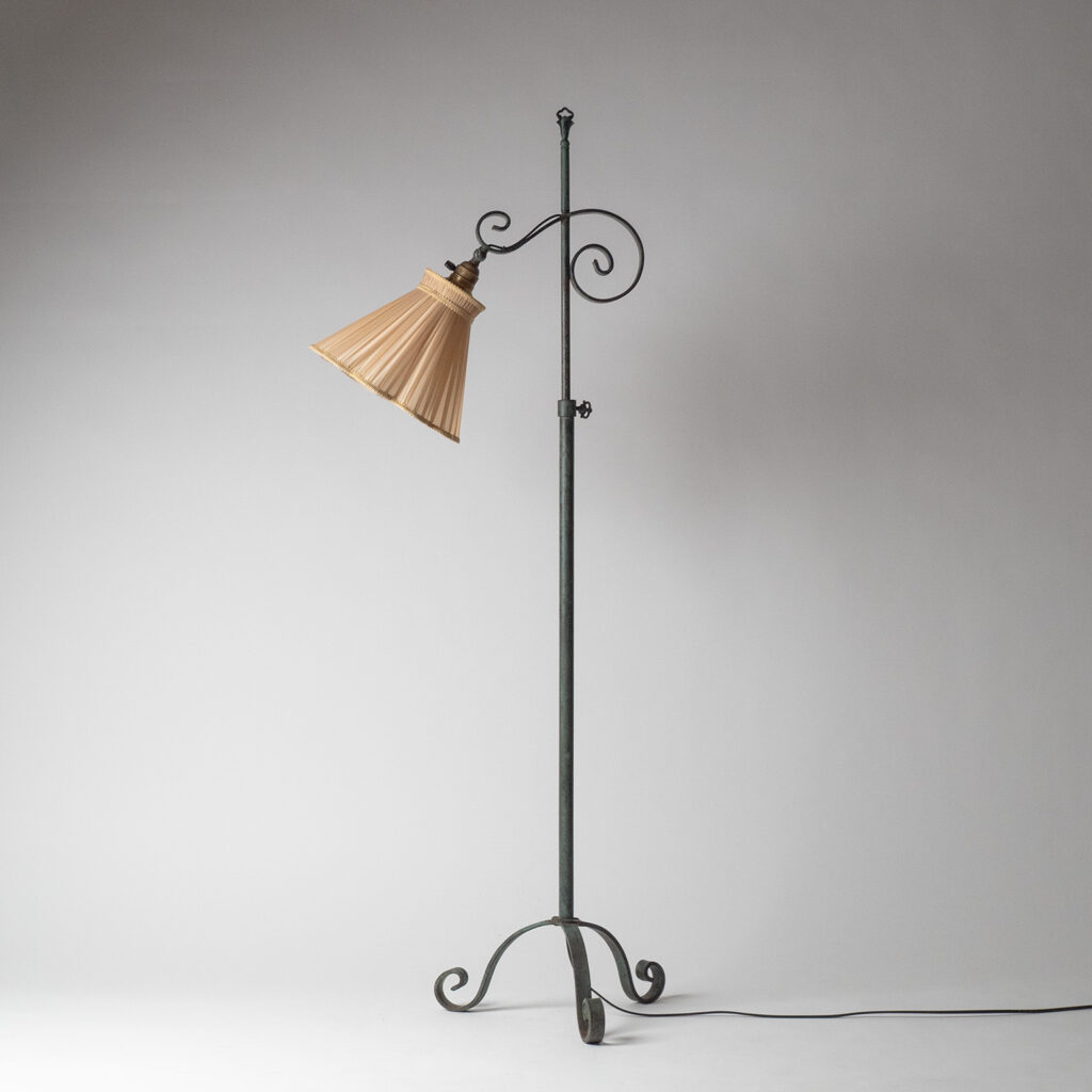 Swedish Patinated Iron Floor Lamp, 1930s