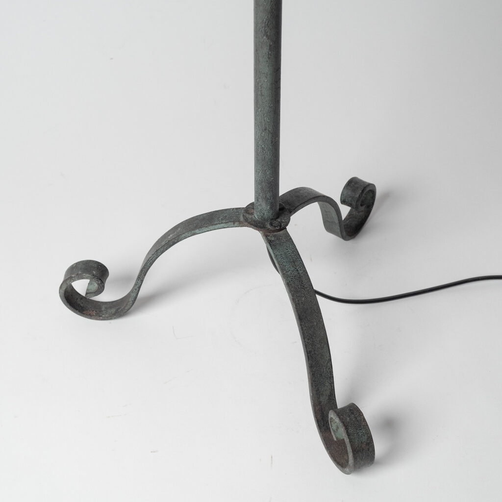 Swedish Patinated Iron Floor Lamp, 1930s