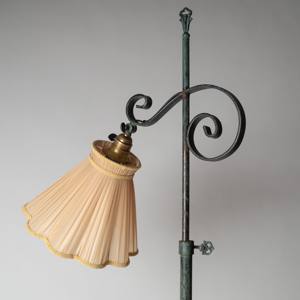 Swedish Patinated Iron Floor Lamp, 1930s