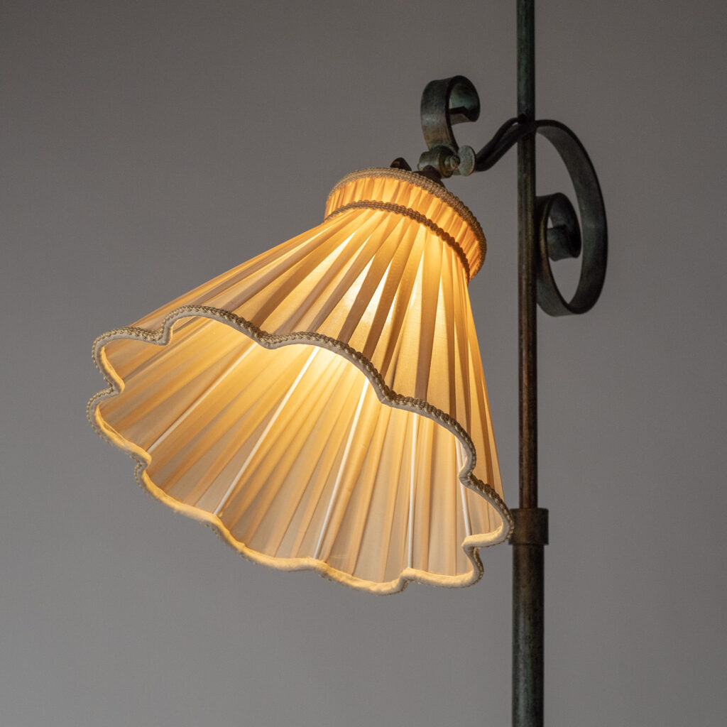 Swedish Patinated Iron Floor Lamp, 1930s