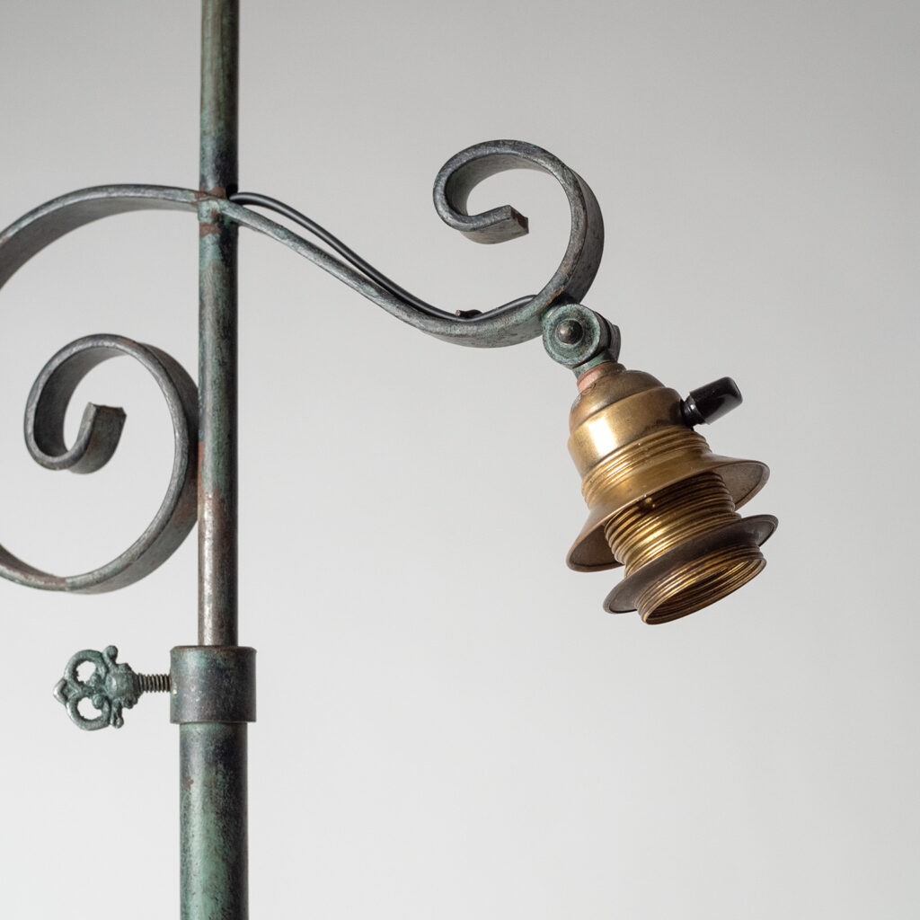 Swedish Patinated Iron Floor Lamp, 1930s