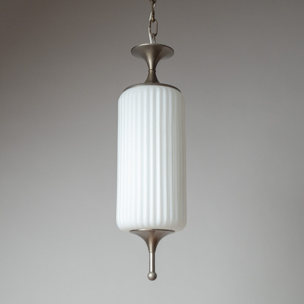 Reggiani Nickel And Glass Pendants, circa 1960