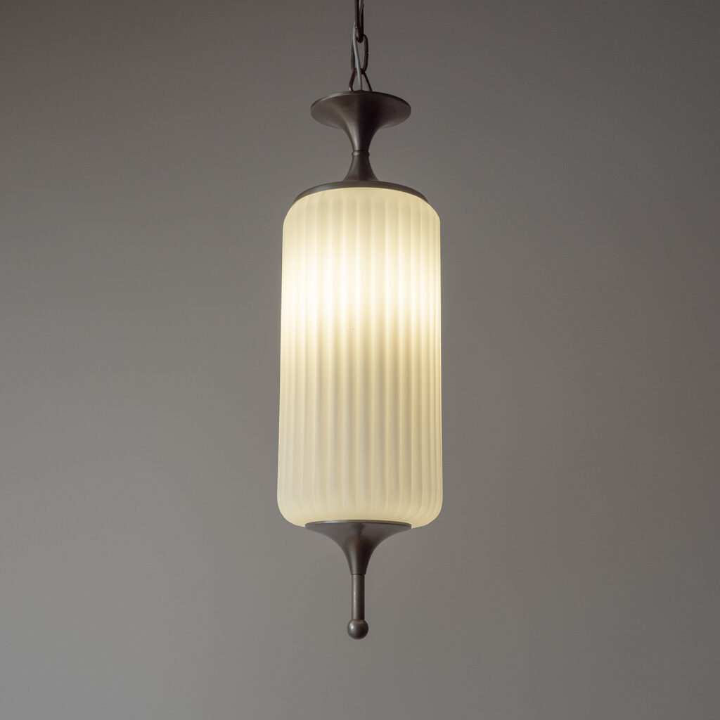 Reggiani Nickel And Glass Pendants, circa 1960