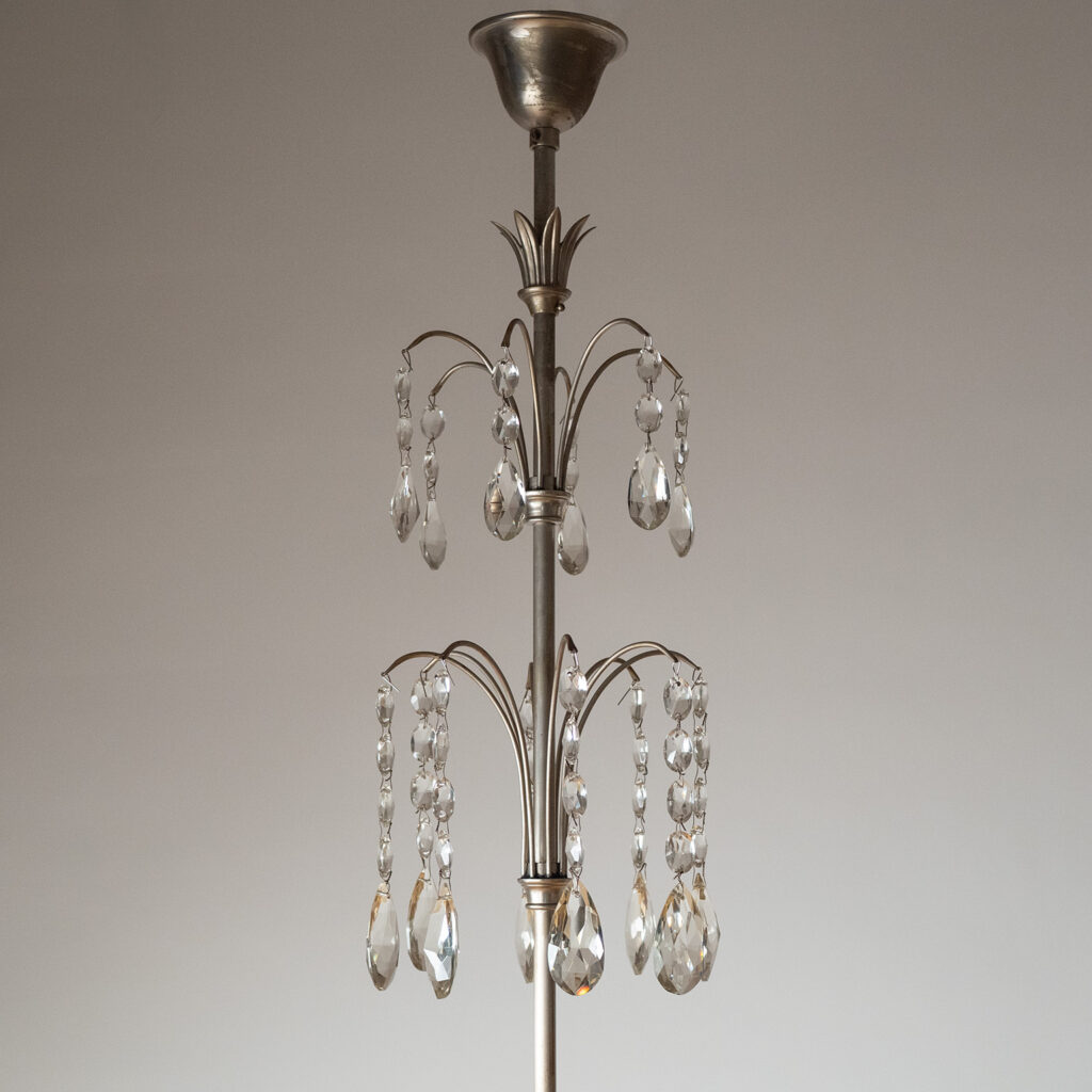 Erik Tidstrand Glass Chandelier, Nordiska Kompaniet, circa 1930