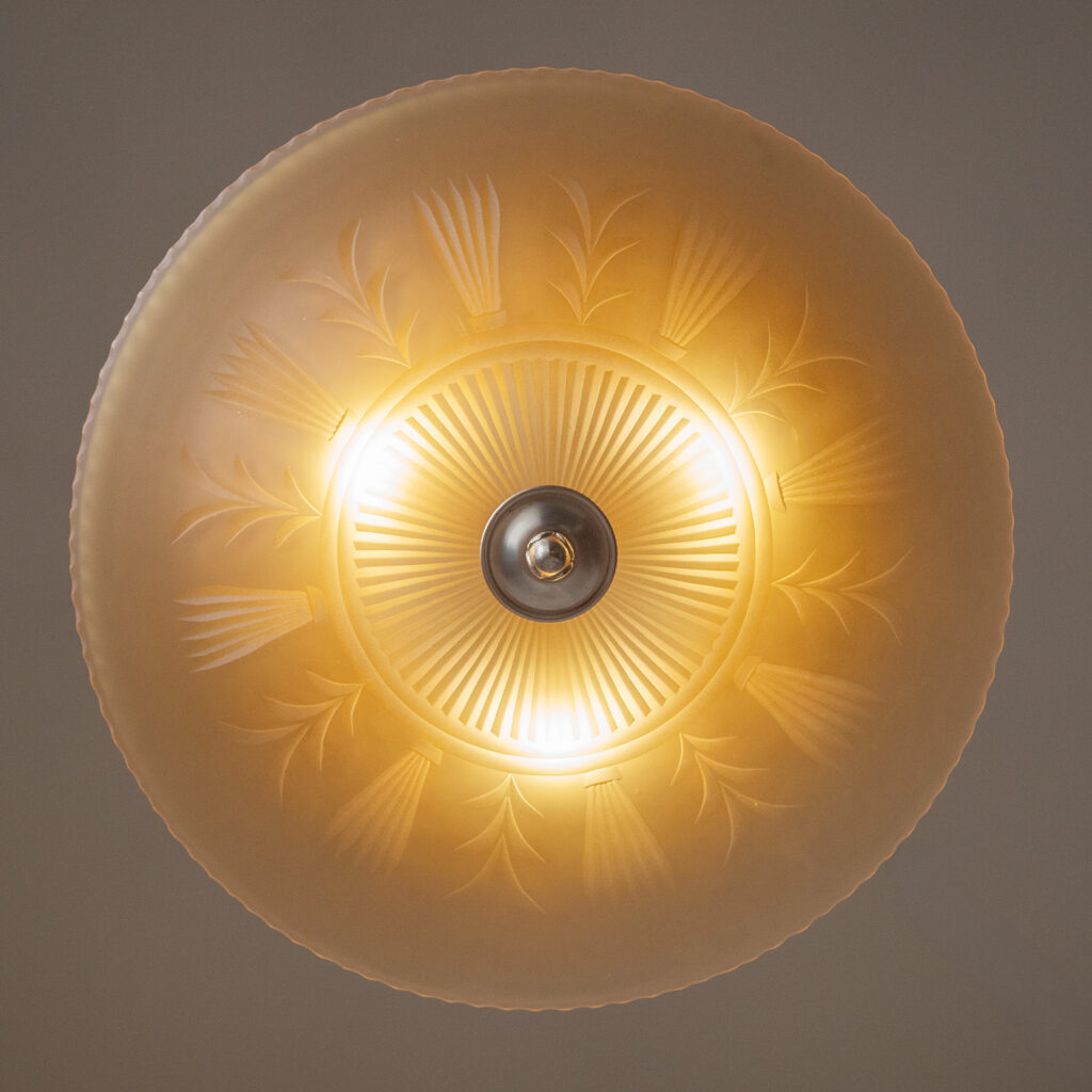 Erik Tidstrand Glass Chandelier, Nordiska Kompaniet, circa 1930