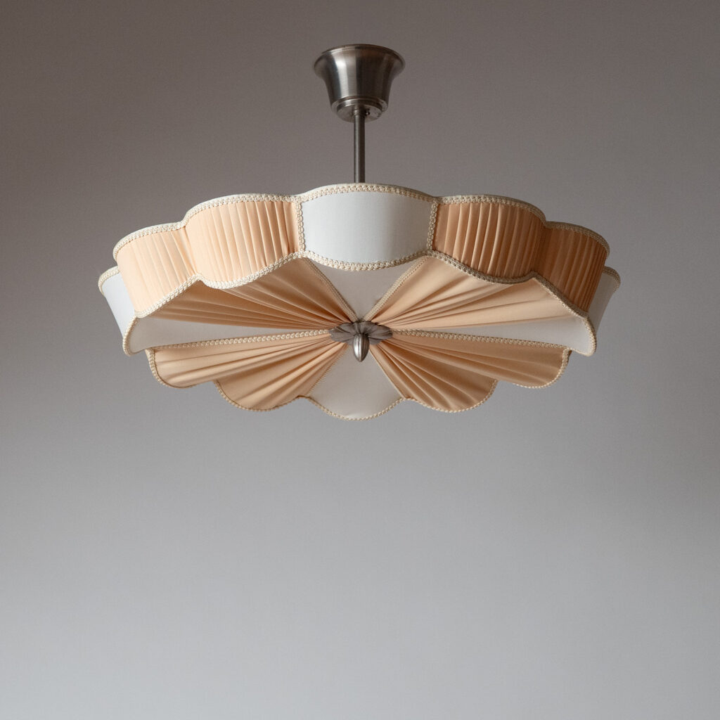 Swedish Fabric Ceiling Light, circa 1950