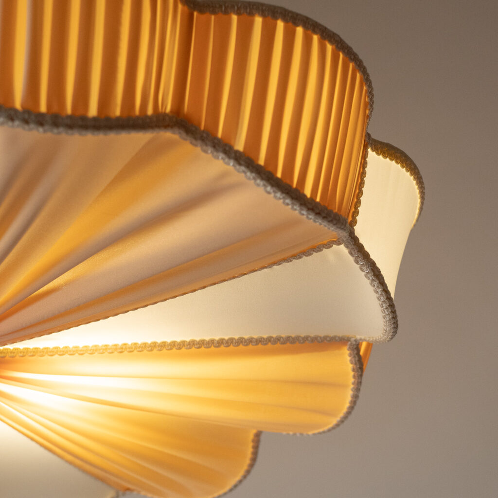 Swedish Fabric Ceiling Light, circa 1950