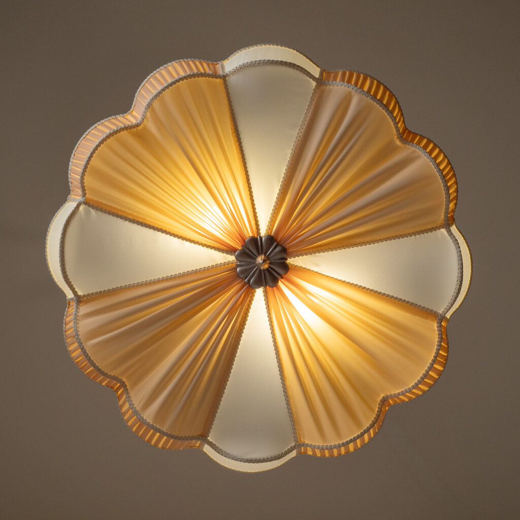 Swedish Fabric Ceiling Light, circa 1950