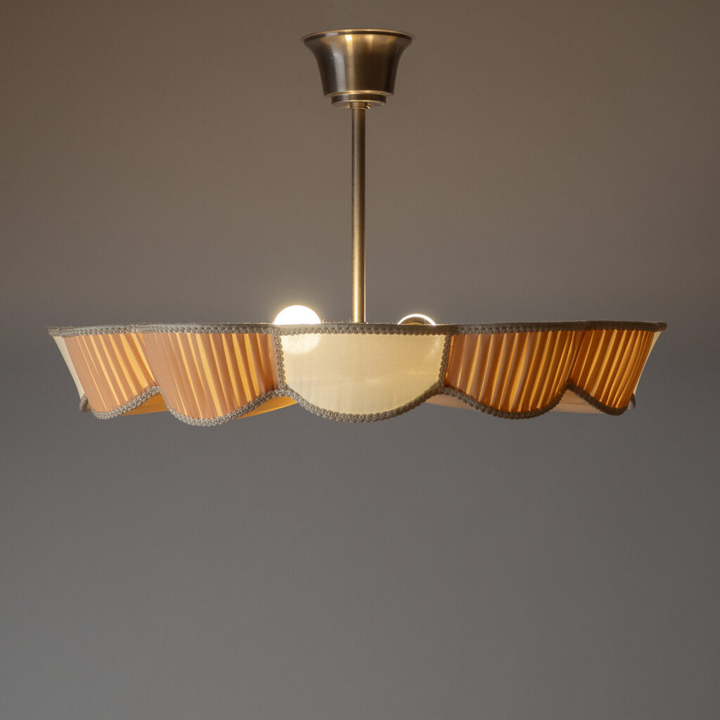 Swedish Fabric Ceiling Light, circa 1950