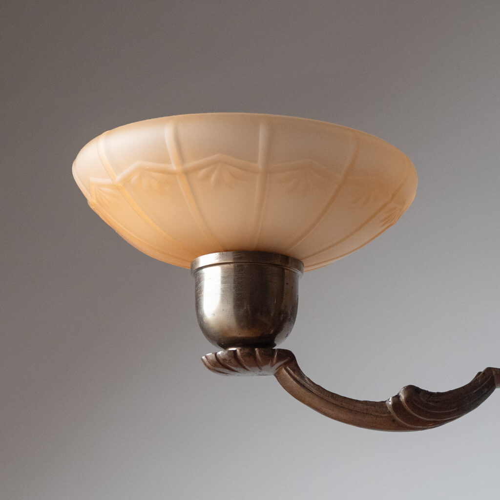 Harald Notini Böhlmarks Brass And Glass Chandelier, 1936