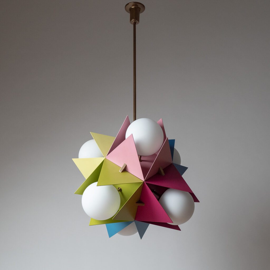 Rare Angelo Lelii Chandelier, Arredoluce Model 12776, circa 1960