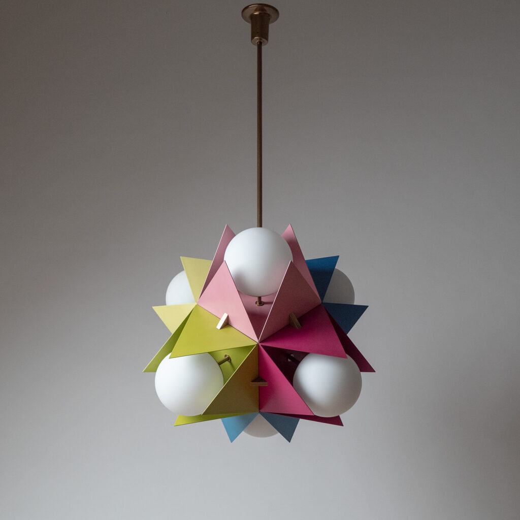 Rare Angelo Lelii Chandelier, Arredoluce Model 12776, circa 1960