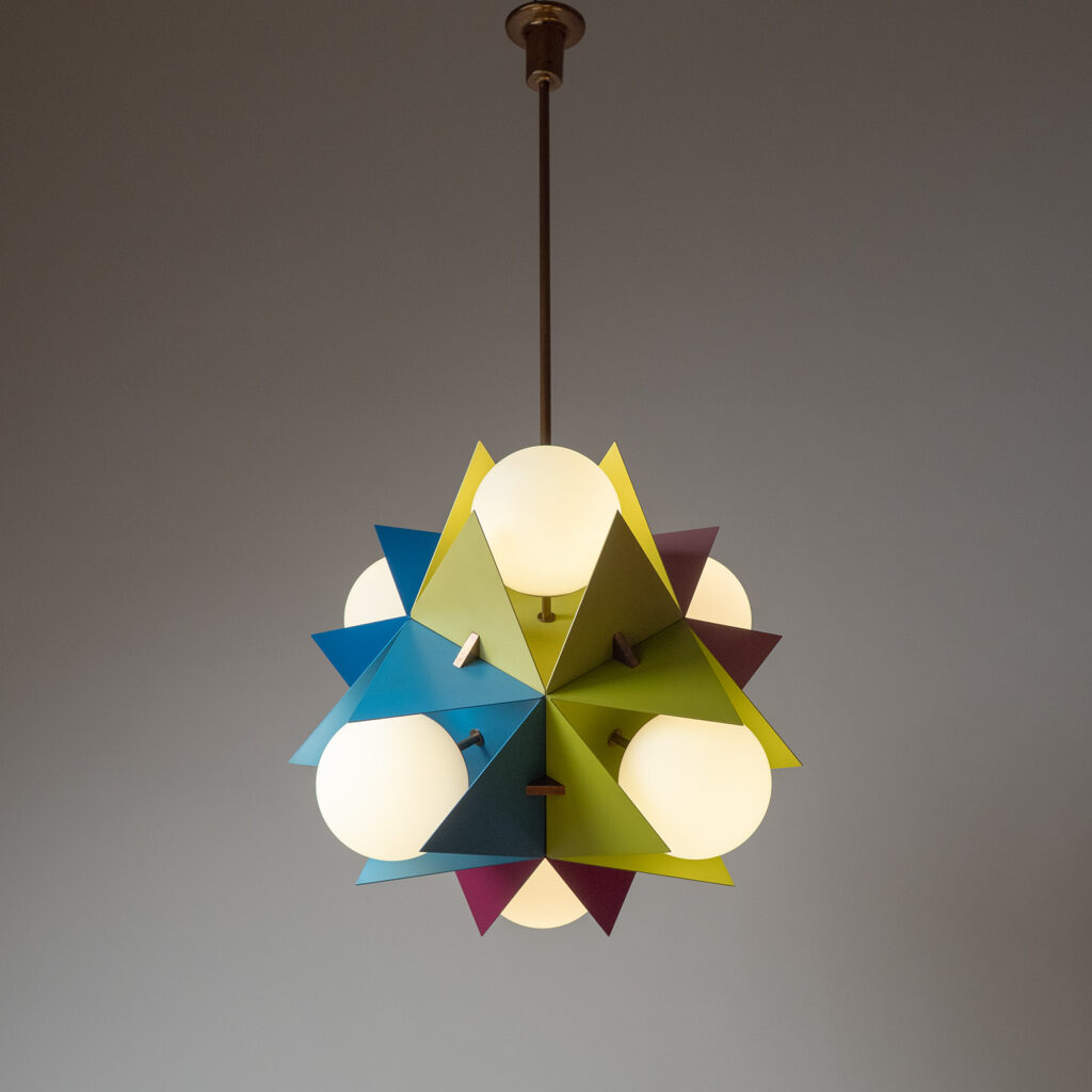 Rare Angelo Lelii Chandelier, Arredoluce Model 12776, circa 1960