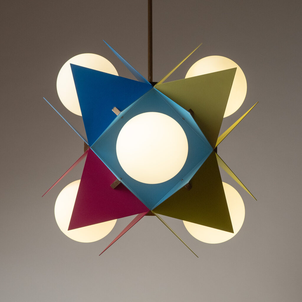 Rare Angelo Lelii Chandelier, Arredoluce Model 12776, circa 1960