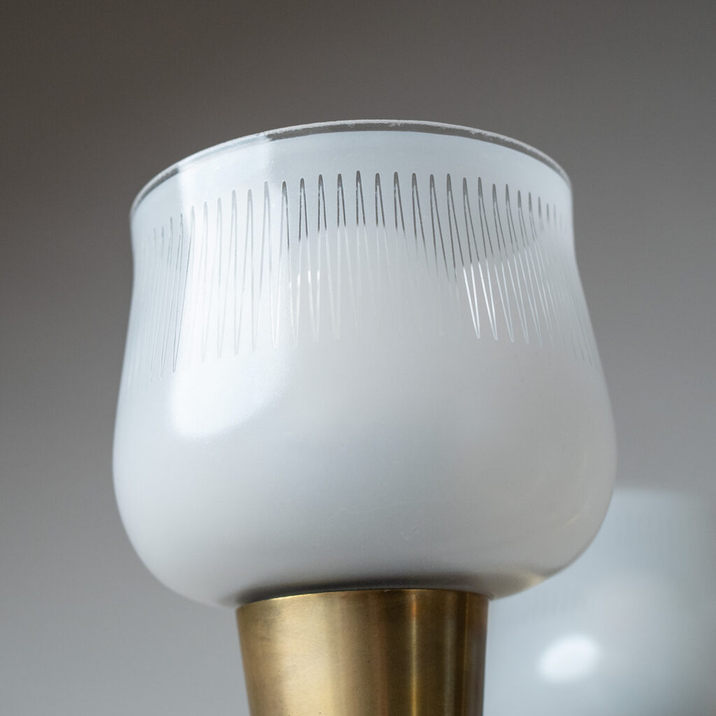 Böhlmarks Brass And Enameled Glass Chandelier, 1950s