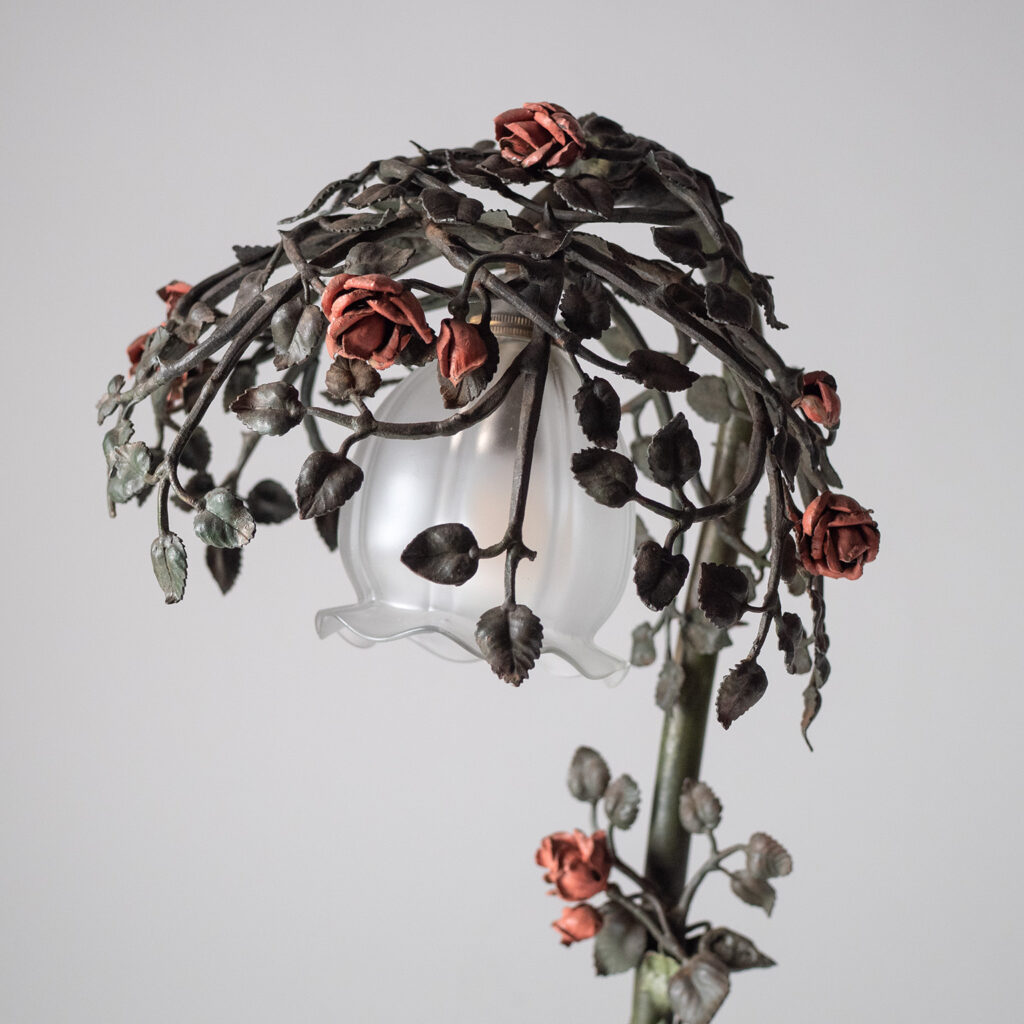 French Painted Iron Table lamp, circa 1930