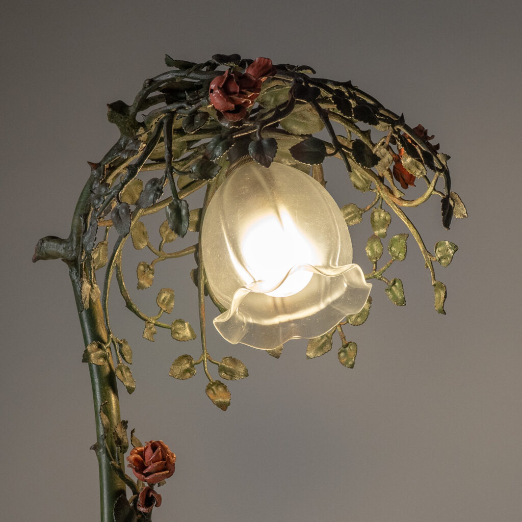 French Painted Iron Table lamp, circa 1930