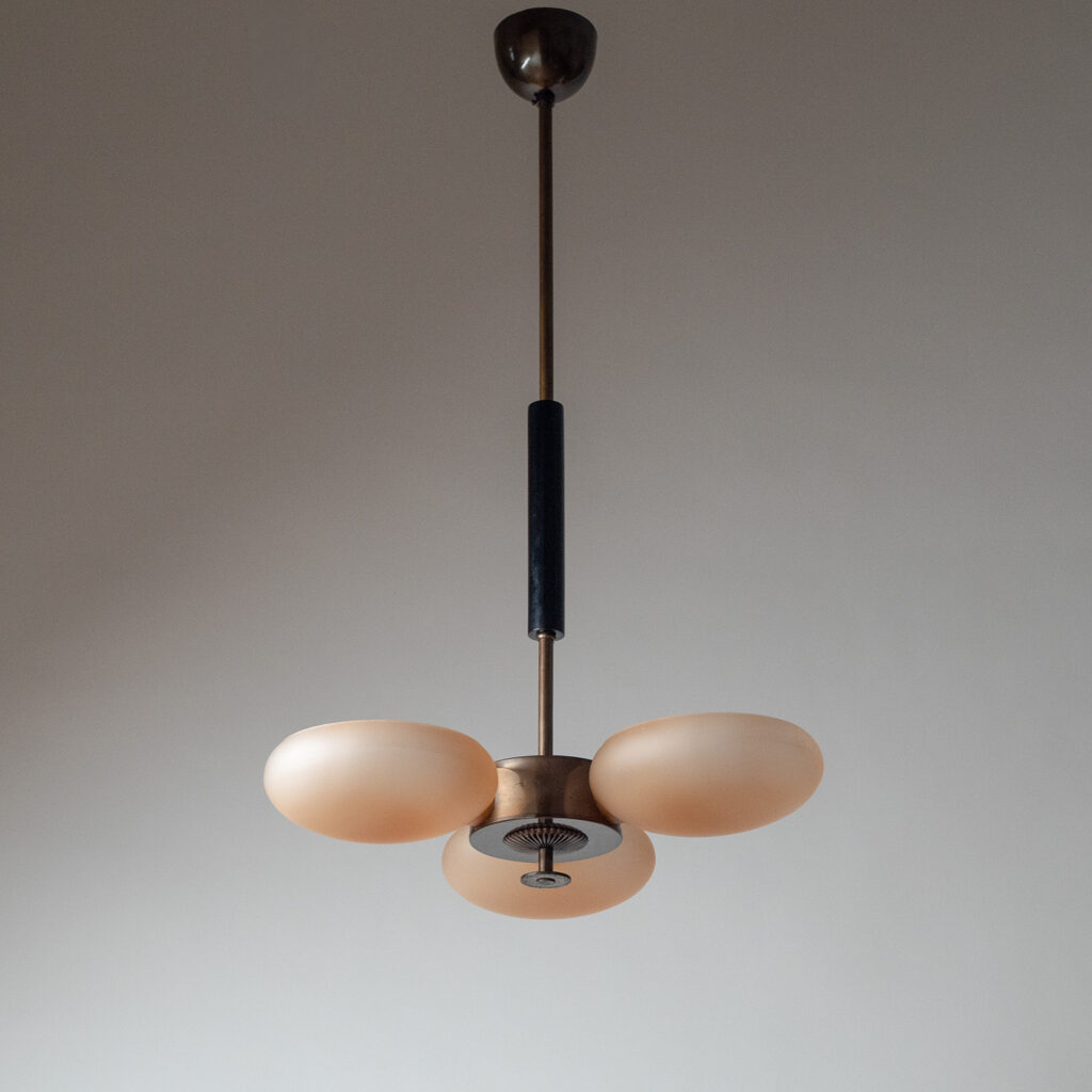 Harald Notini Modernist Chandelier, Böhlmarks 1936