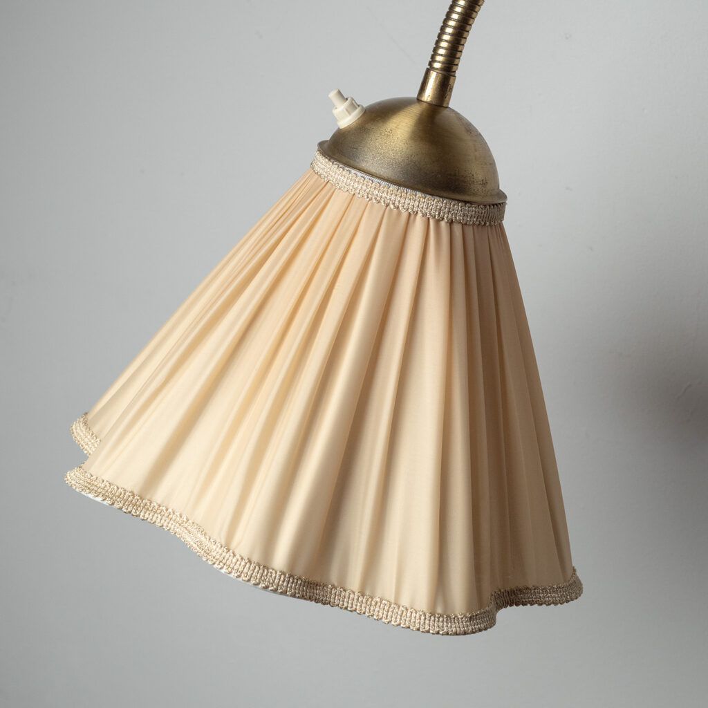 Swedish Brass And Fabric Wall Light, circa 1950
