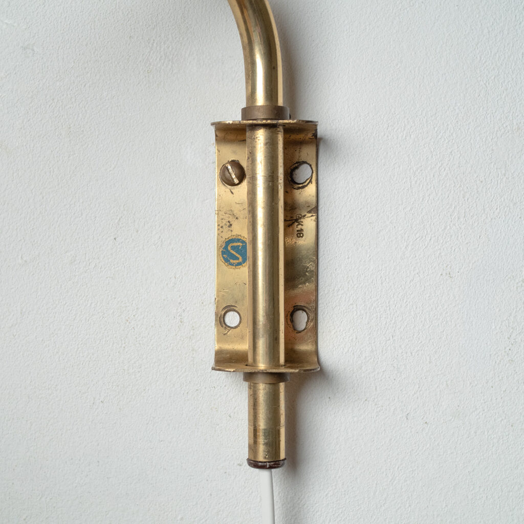 Swedish Brass And Fabric Wall Light, circa 1950