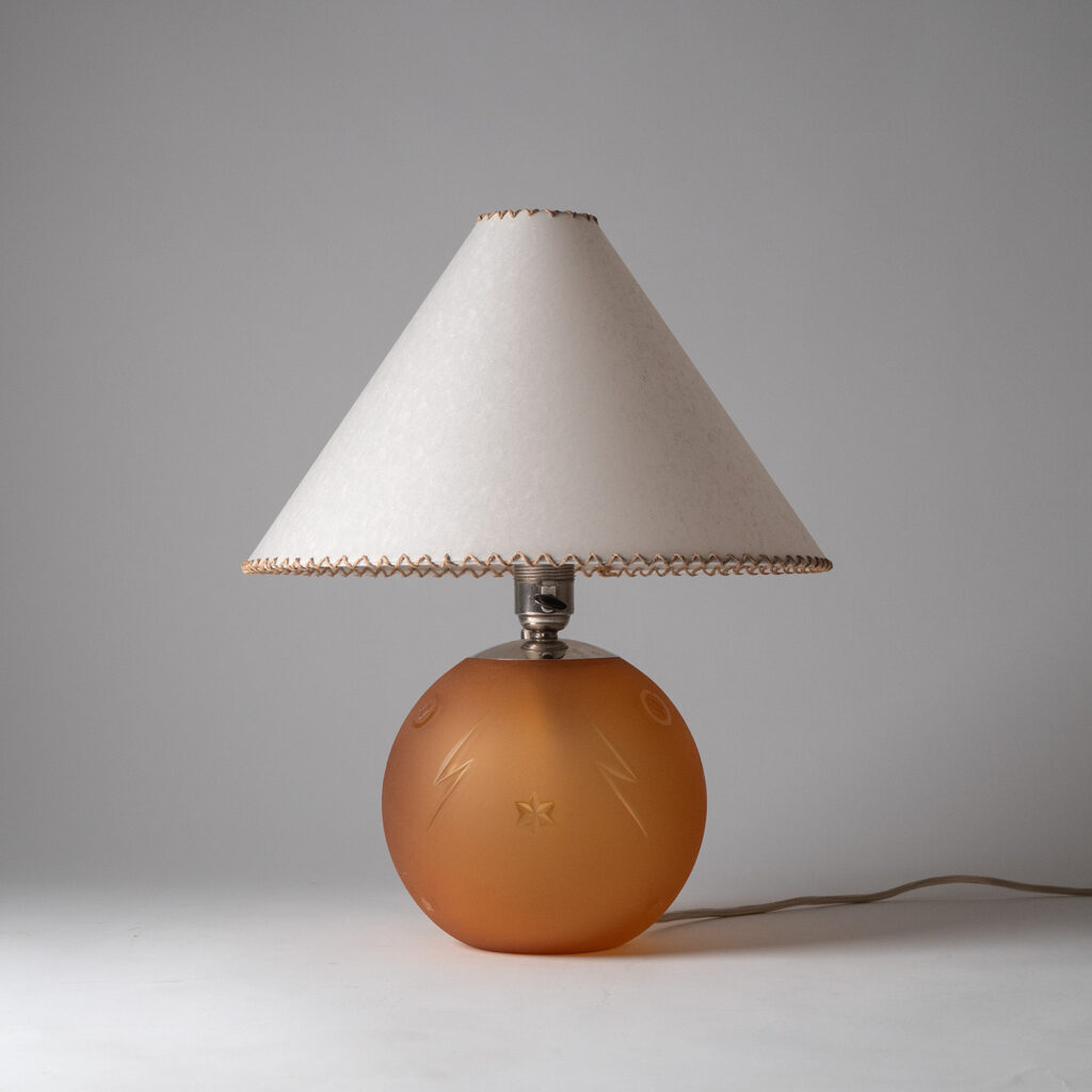 Edward Hald Orrefors Havana Glass Table Lamp, 1930s