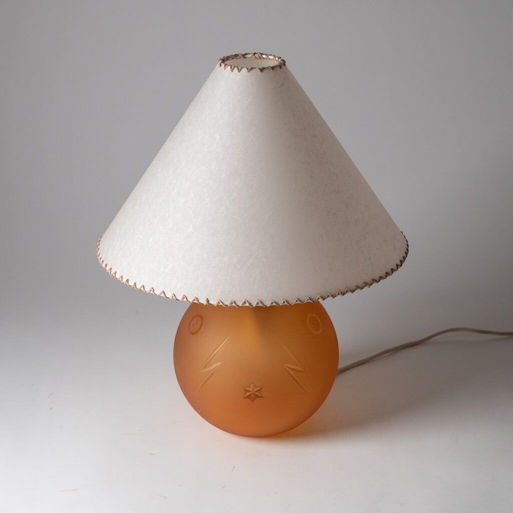 Edward Hald Orrefors Havana Glass Table Lamp, 1930s