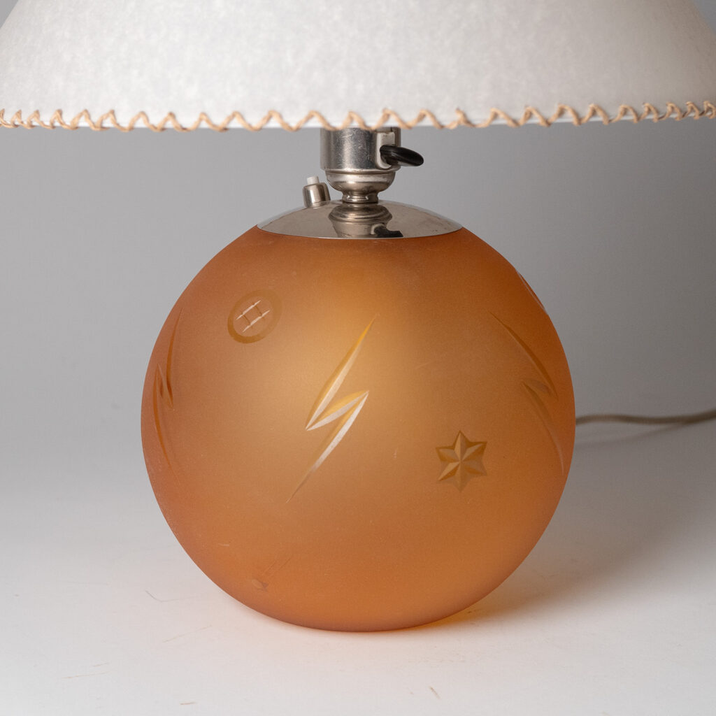 Edward Hald Orrefors Havana Glass Table Lamp, 1930s