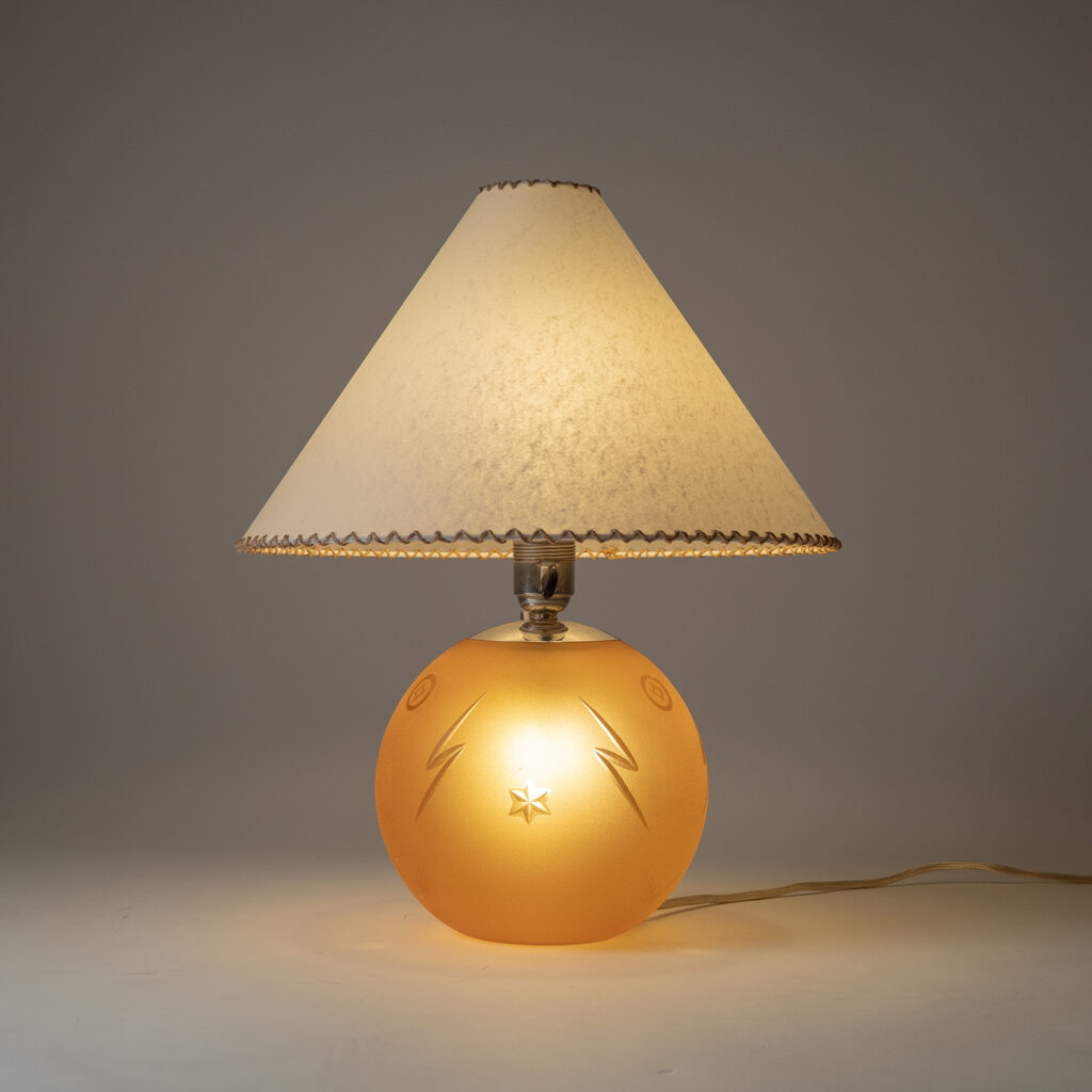 Edward Hald Orrefors Havana Glass Table Lamp, 1930s