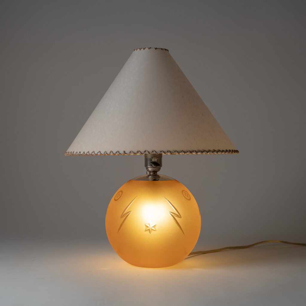 Edward Hald Orrefors Havana Glass Table Lamp, 1930s