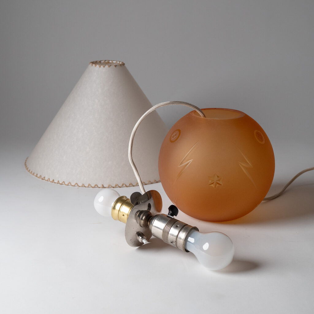 Edward Hald Orrefors Havana Glass Table Lamp, 1930s
