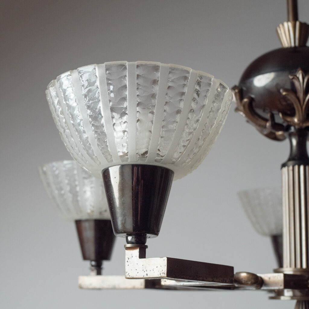 Bröderna Malmströms Patinated Brass Chandelier, 1931