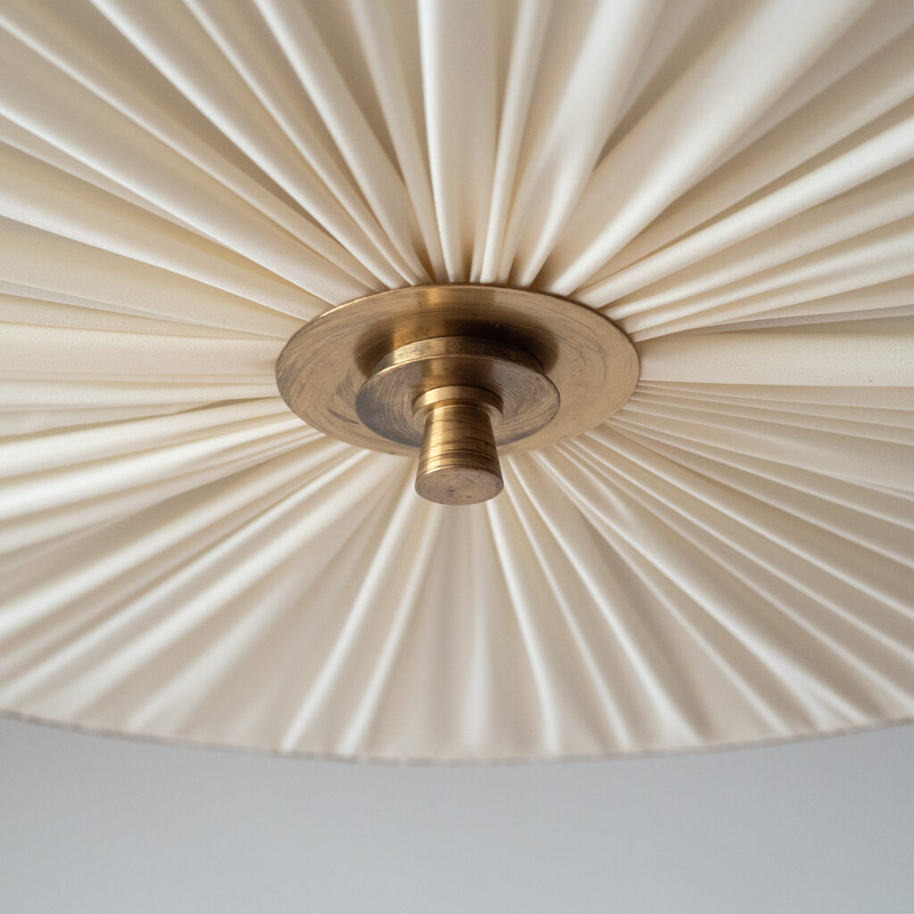 Böhlmarks Brass And Fabric Ceiling Light, circa 1950
