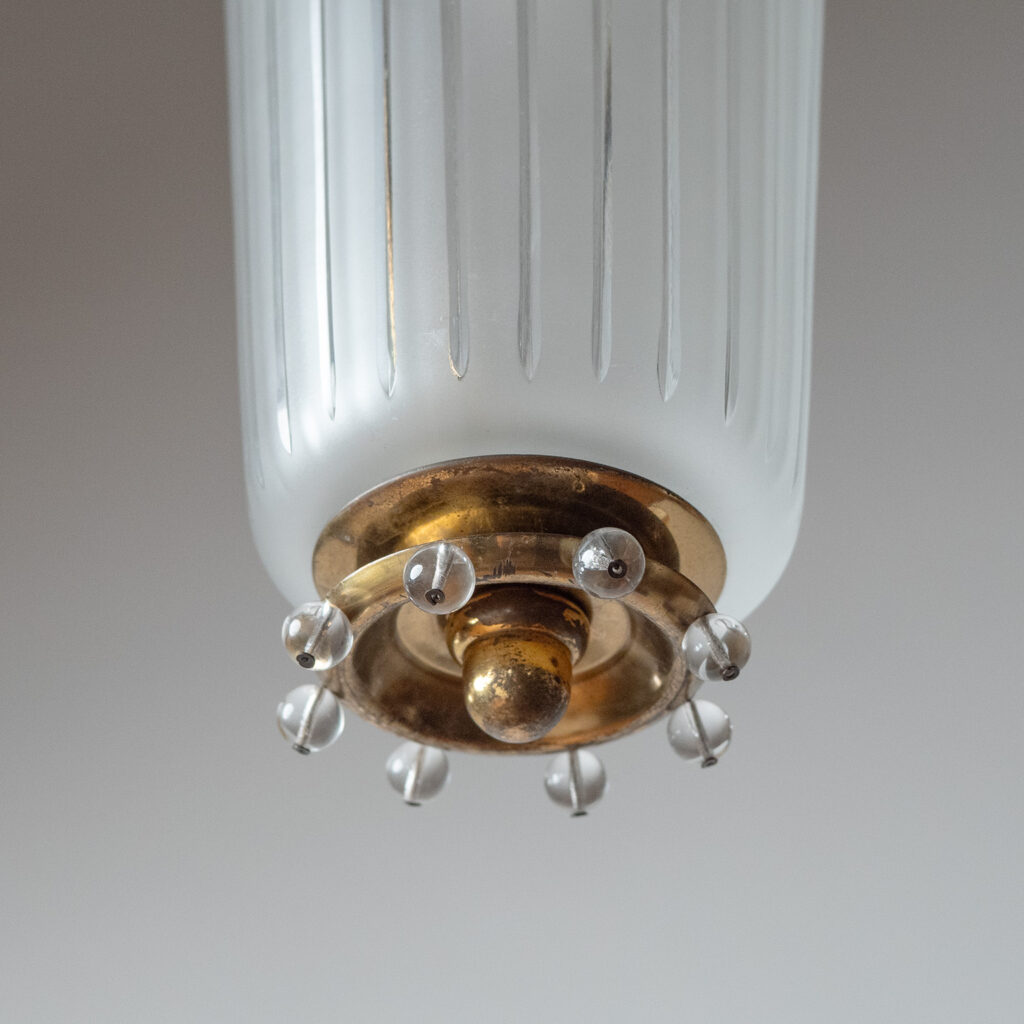 Austrian Brass And Glass Pendant, circa 1950