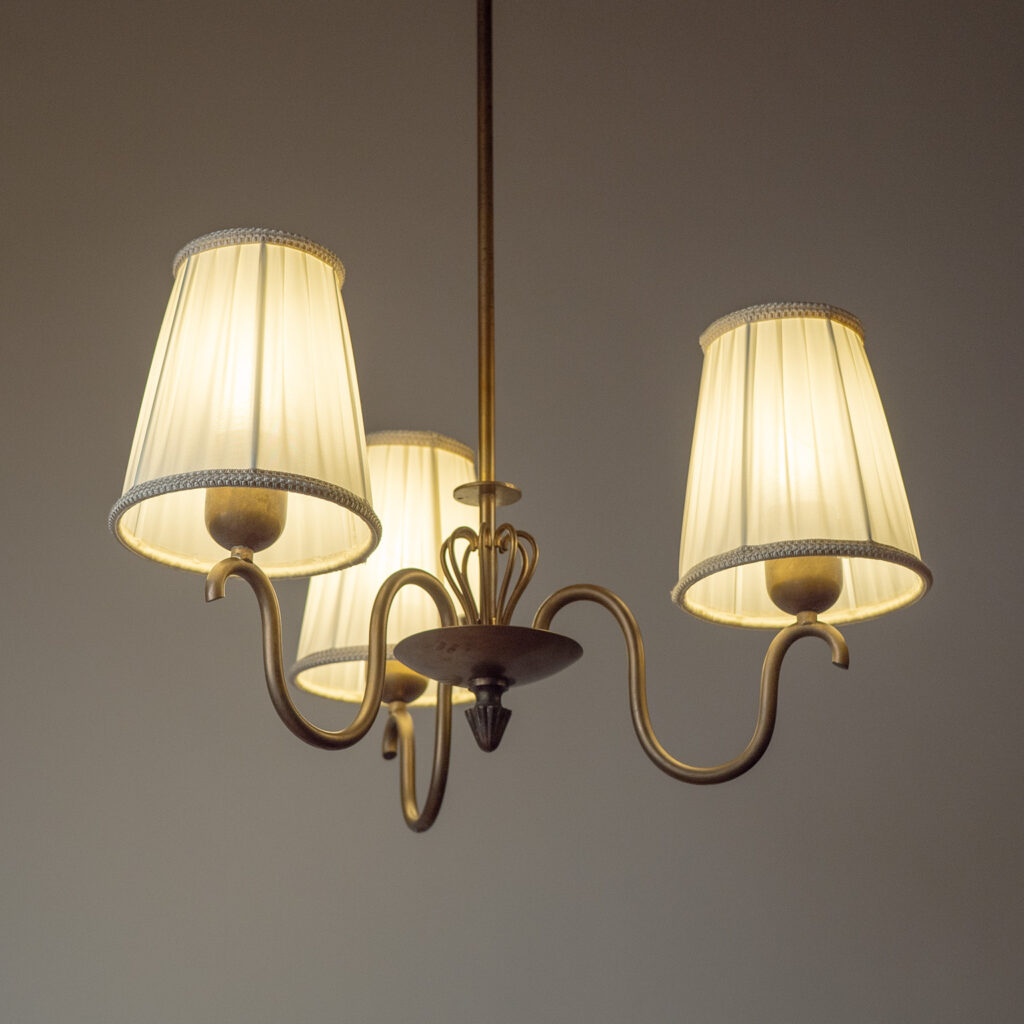 Böhlmarks Brass Chandelier, 1950
